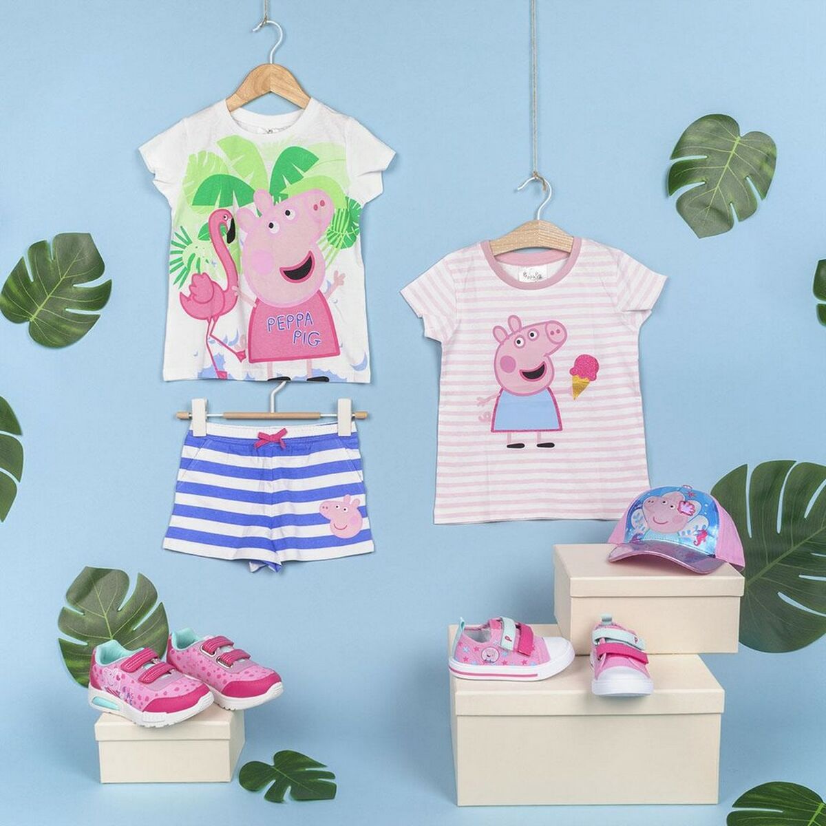 Conjunto de Vestuário Peppa Pig Azul Branco - EcoNest