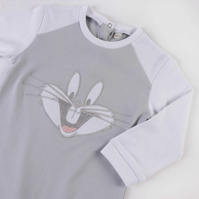 Babygrow de Manga Comprida para Bebé Looney Tunes Cinzento - EcoNest