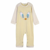 Babygrow de Manga Comprida para Bebé Looney Tunes Amarelo - EcoNest