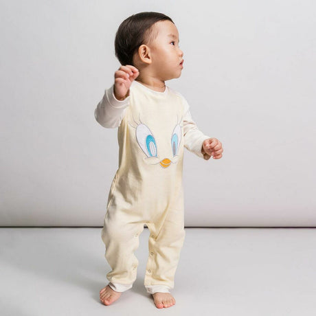 Babygrow de Manga Comprida para Bebé Looney Tunes Amarelo - EcoNest