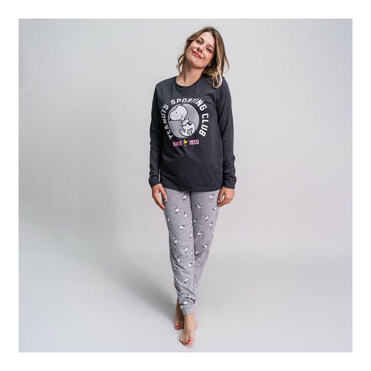 Pijama Snoopy Mulher Cinzento - EcoNest