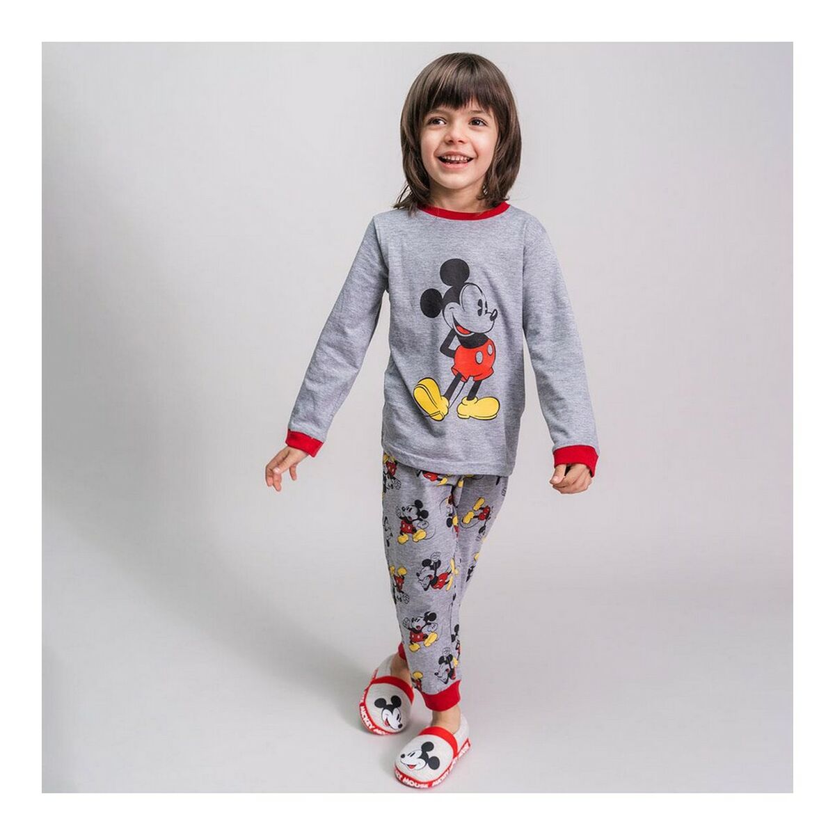 Pijama Infantil Mickey Mouse Cinzento - EcoNest