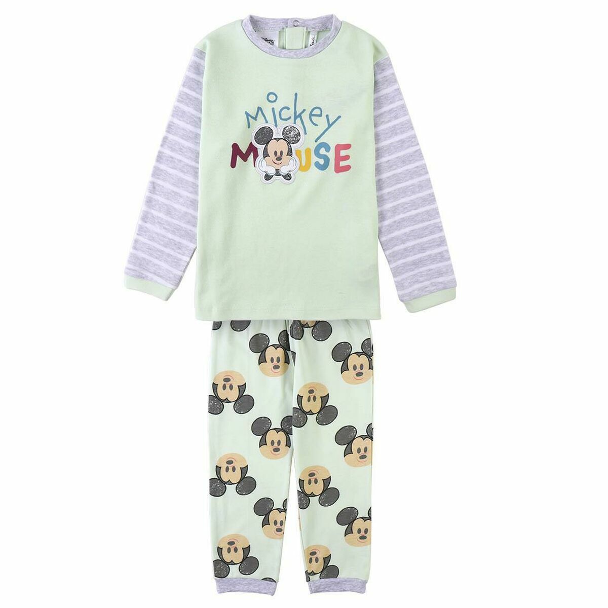 Pijama Infantil Mickey Mouse Verde Cinzento Cor de Rosa - EcoNest