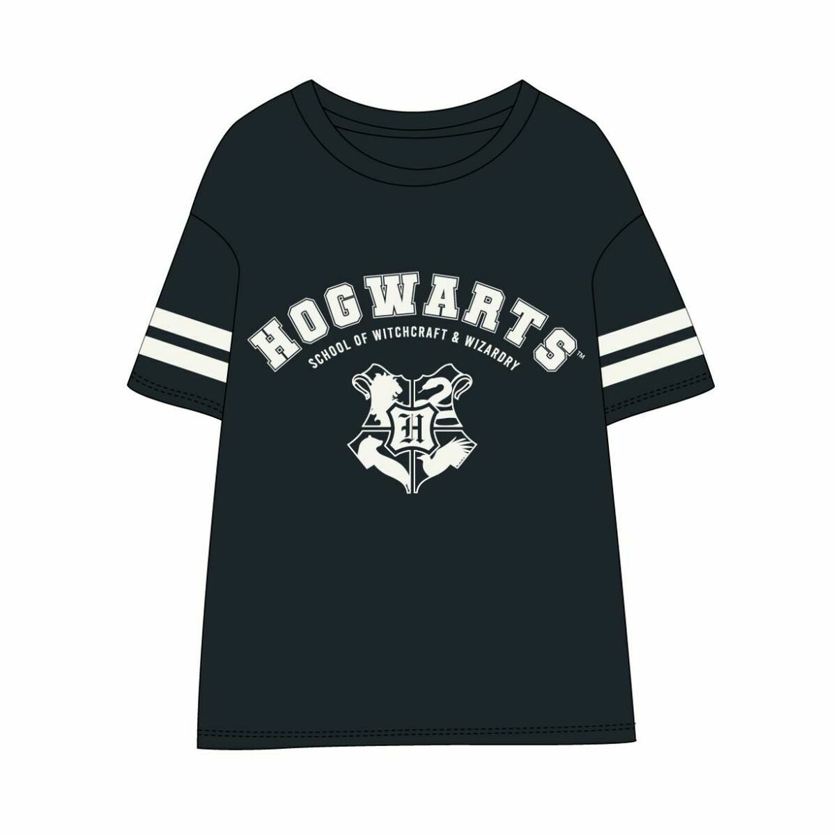 Camisola de Manga Curta Mulher Harry Potter Azul escuro - EcoNest