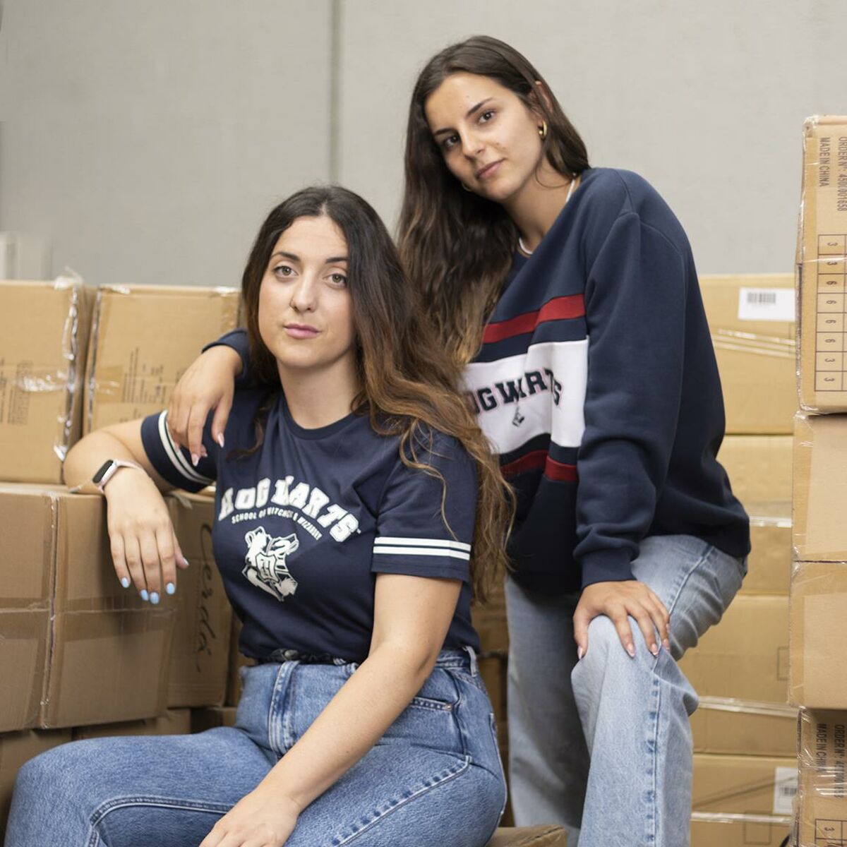 Camisola de Manga Curta Mulher Harry Potter Azul escuro - EcoNest