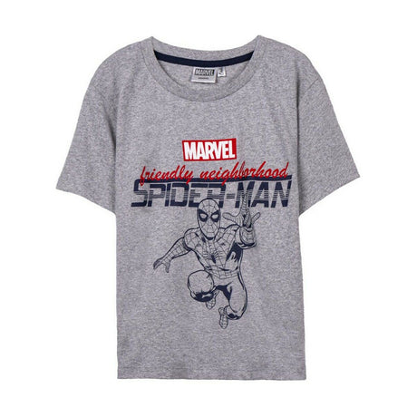 Camisola de Manga Curta Spiderman Infantil Cinzento - EcoNest