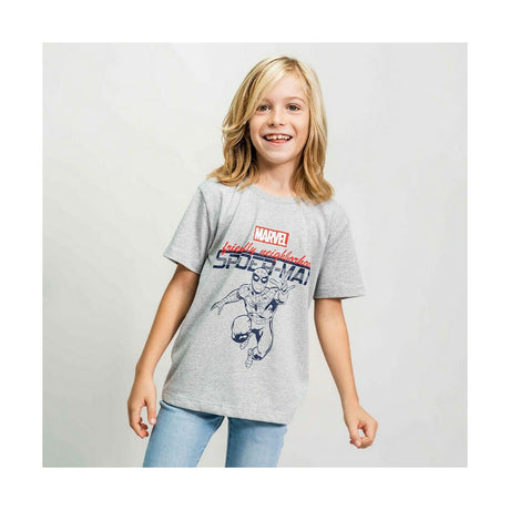 Camisola de Manga Curta Spiderman Infantil Cinzento - EcoNest