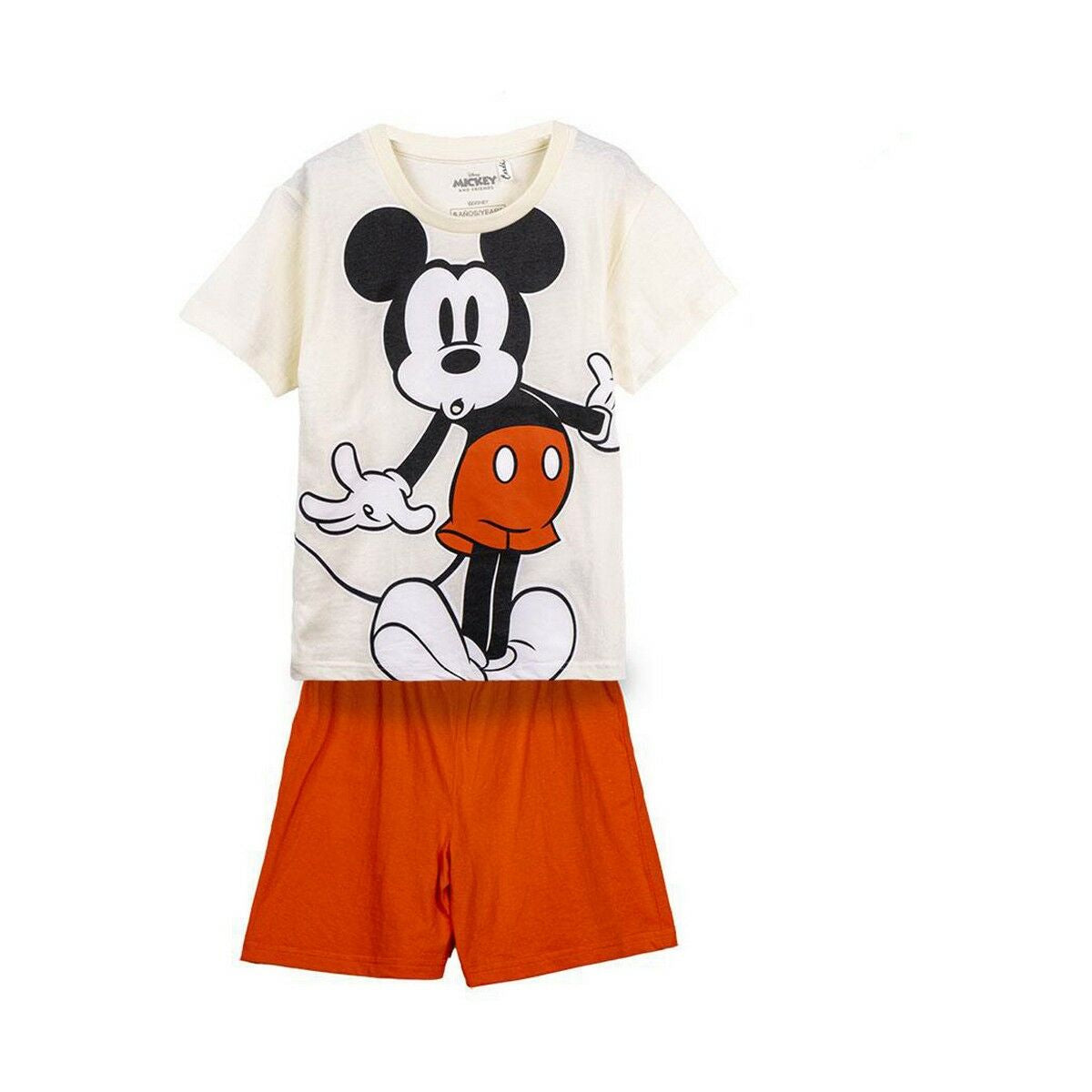 Pijama Infantil Mickey Mouse Bege - EcoNest
