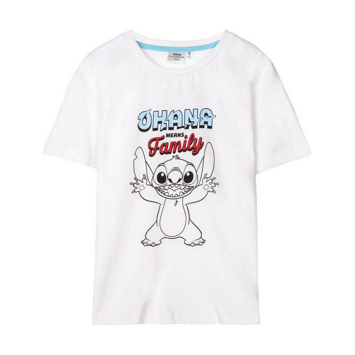 Camisola de Manga Curta Stitch Branco - EcoNest