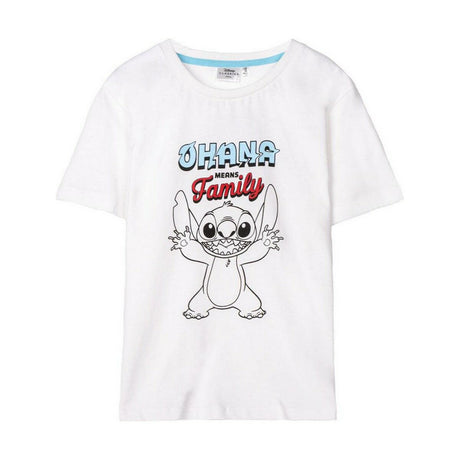 Camisola de Manga Curta Stitch Branco - EcoNest
