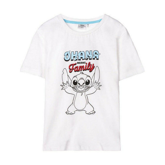 Camisola de Manga Curta Stitch Branco - EcoNest