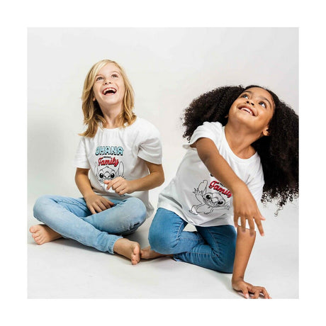 Camisola de Manga Curta Stitch Branco - EcoNest