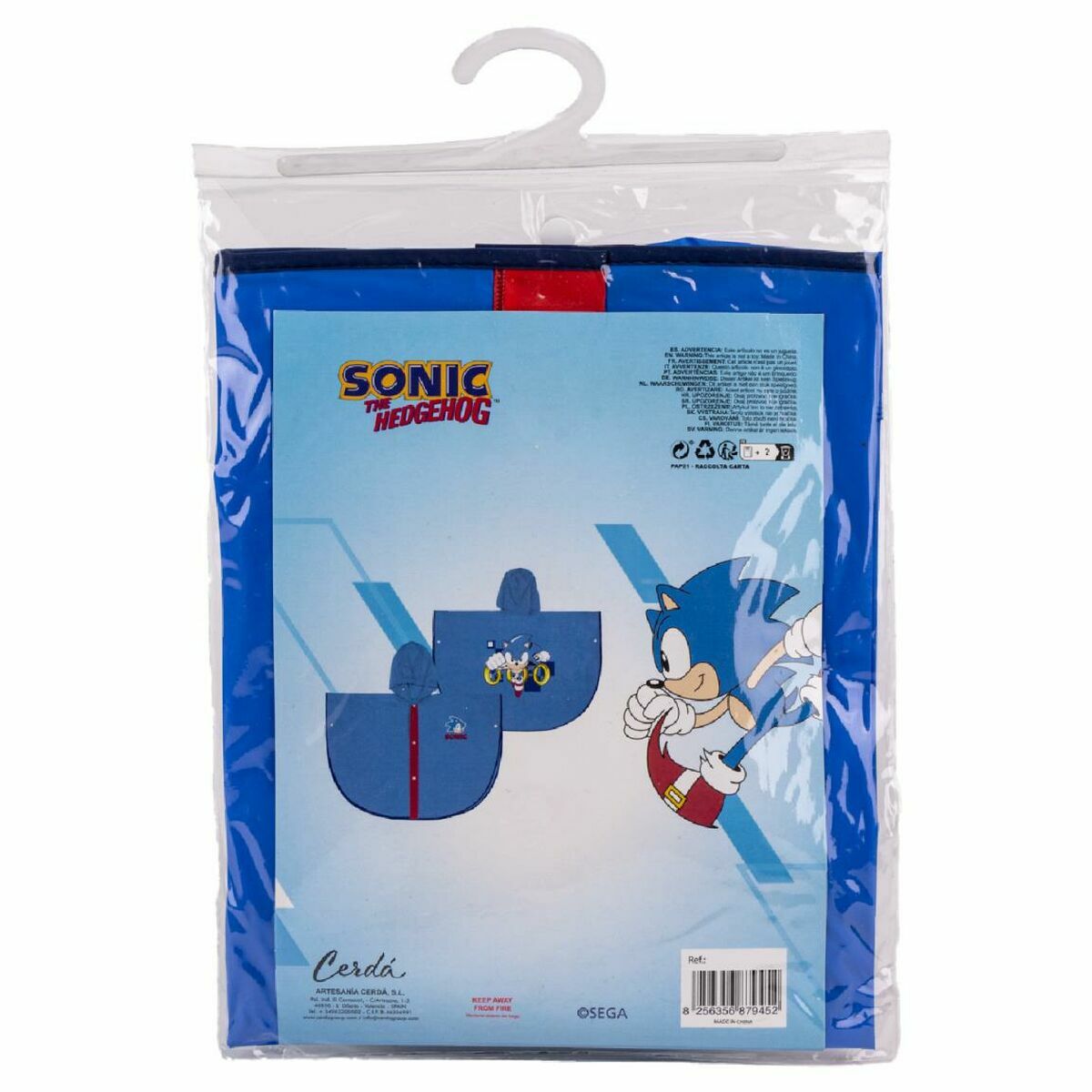 Poncho Impermeável com Capuz Sonic Azul - EcoNest