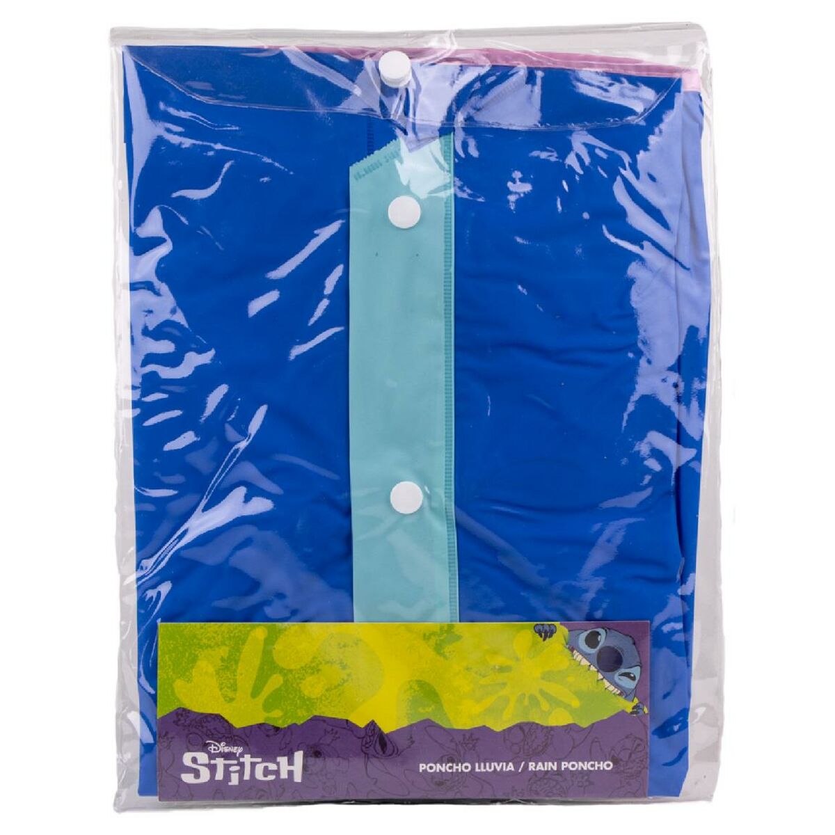 Poncho Impermeável com Capuz Stitch Azul - EcoNest