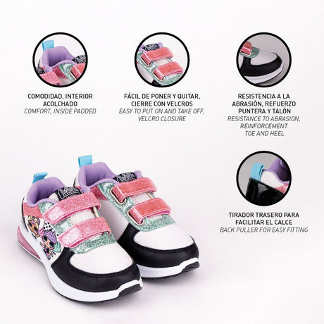 Sapatilhas Desportivas com LED LOL Surprise! Velcro Preto - EcoNest