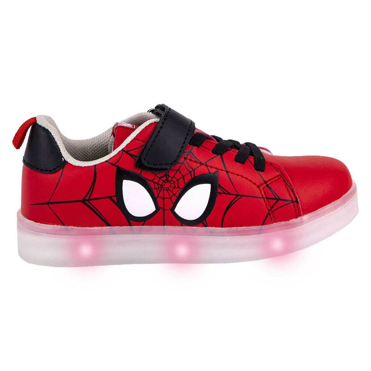 Sapatilhas Desportivas com LED Spiderman Velcro Vermelho - EcoNest