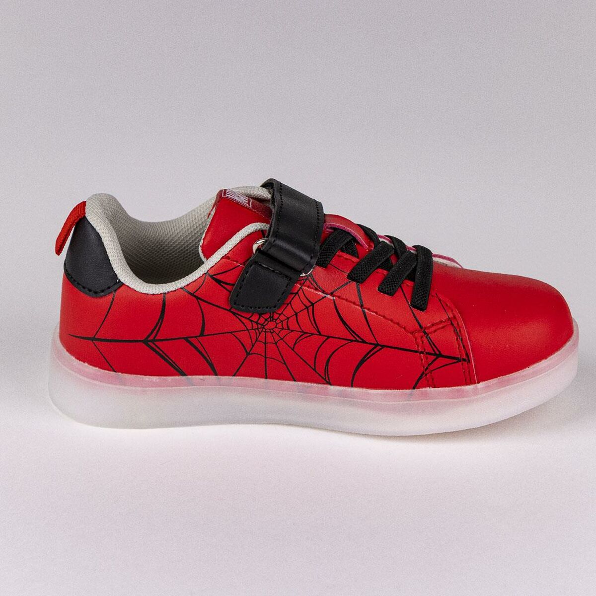 Sapatilhas Desportivas com LED Spiderman Velcro Vermelho - EcoNest