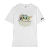 Camisola de Manga Curta Infantil The Mandalorian Branco - EcoNest