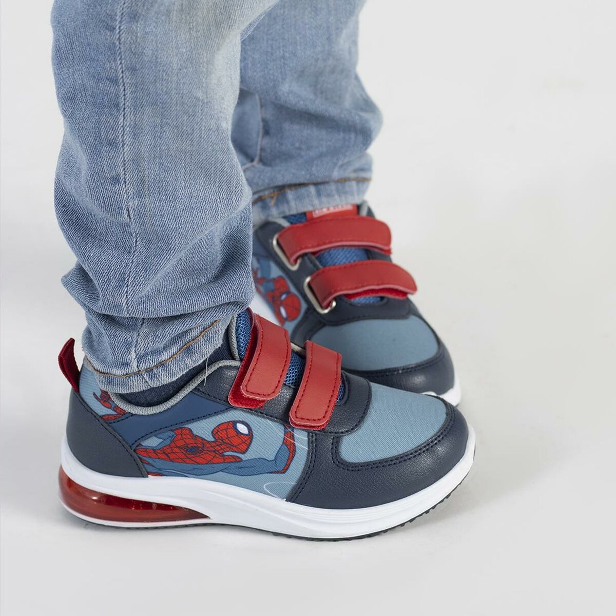 Sapatilhas Desportivas com LED Spiderman Velcro Azul - EcoNest