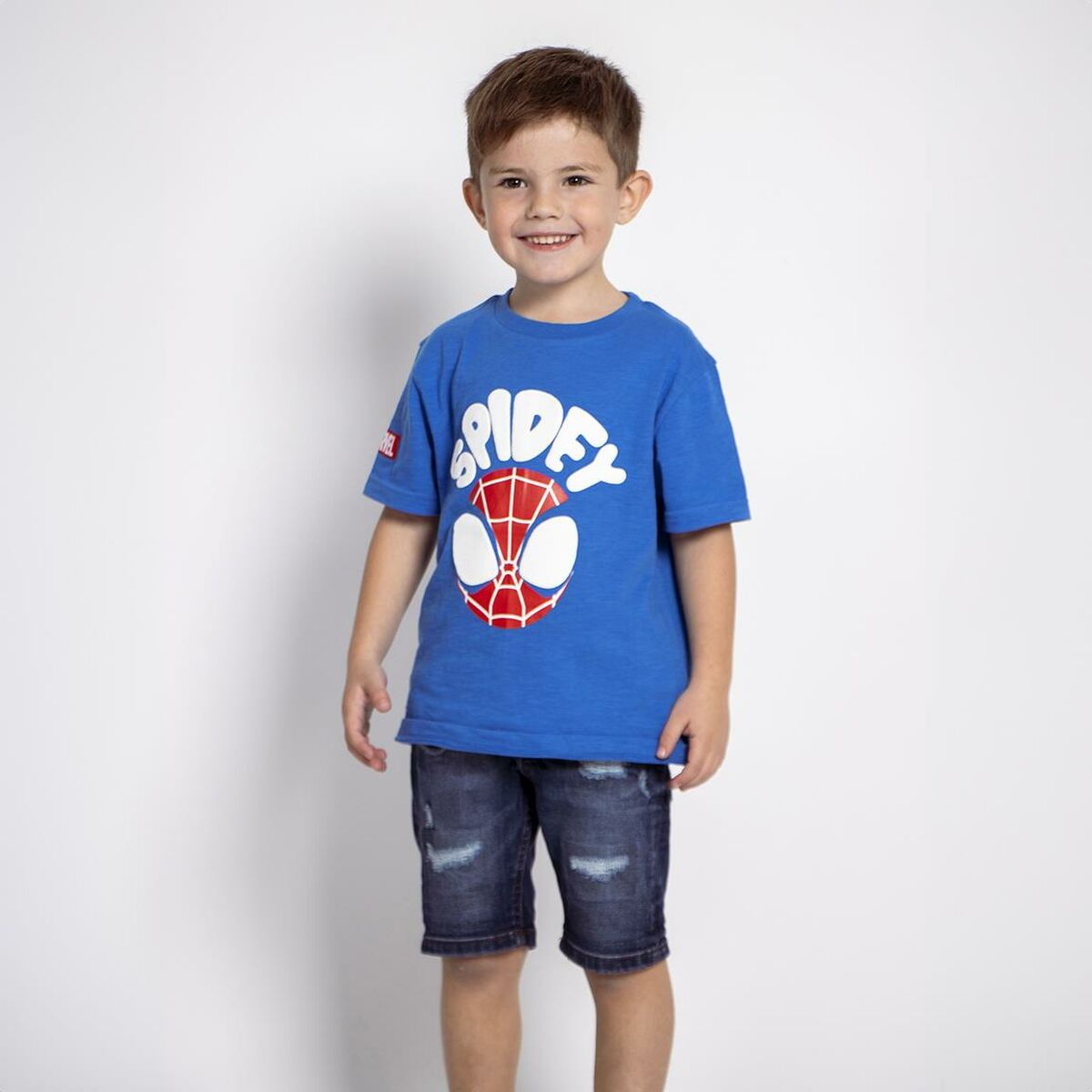 Camisola de Manga Curta Infantil Spidey Azul - EcoNest