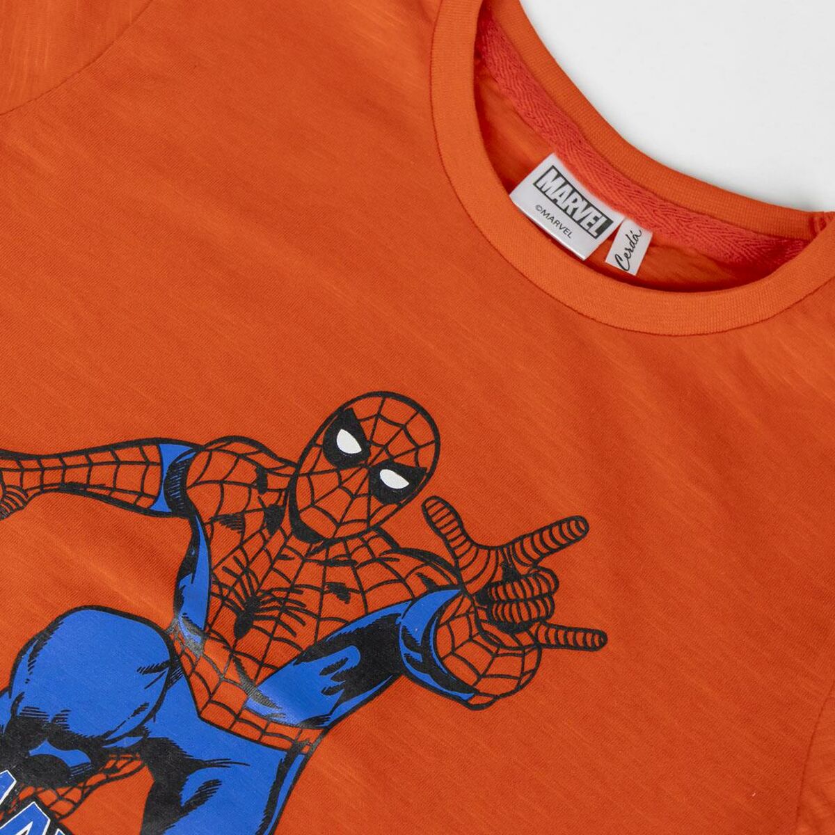 Camisola de Manga Curta Infantil Spider-Man Laranja - EcoNest