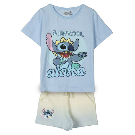 Pijama Infantil Stitch Azul Claro - EcoNest