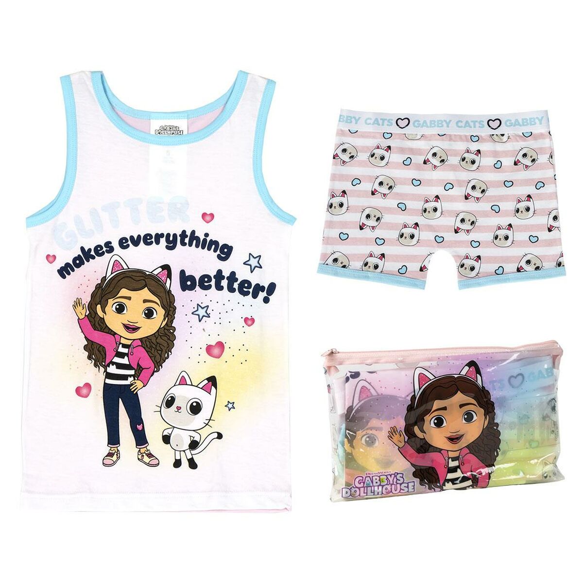 Pijama Infantil Gabby's Dollhouse Cor de Rosa - EcoNest