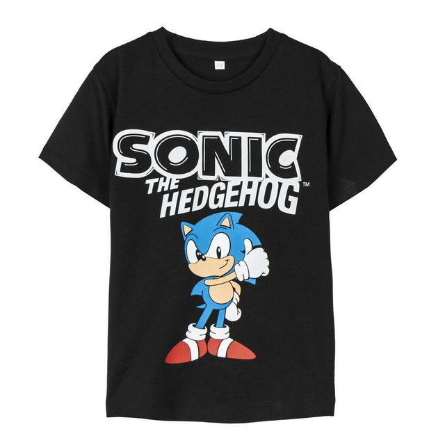 Camisola de Manga Curta Infantil Sonic Preto - EcoNest