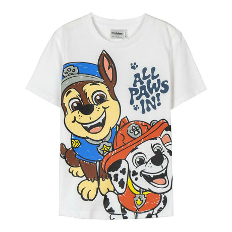 Camisola de Manga Curta Infantil The Paw Patrol Branco - EcoNest