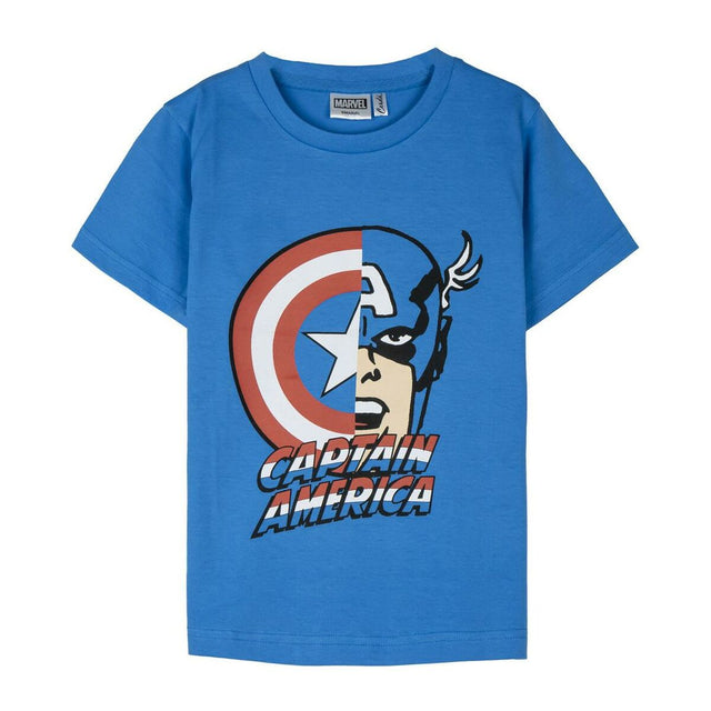 Camisola de Manga Curta Infantil The Avengers Azul - EcoNest