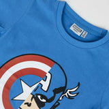 Camisola de Manga Curta Infantil The Avengers Azul - EcoNest