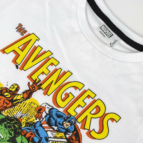 Camisola de Manga Curta Infantil Marvel Branco - EcoNest