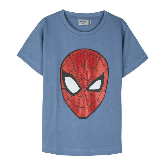 Camisola de Manga Curta Infantil Spider-Man Azul - EcoNest