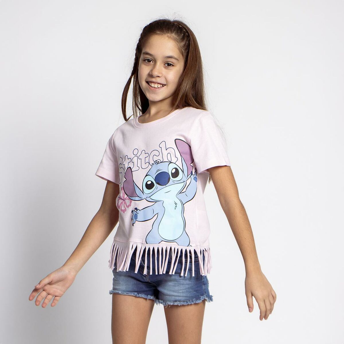 Camisola de Manga Curta Infantil Stitch Azul - EcoNest