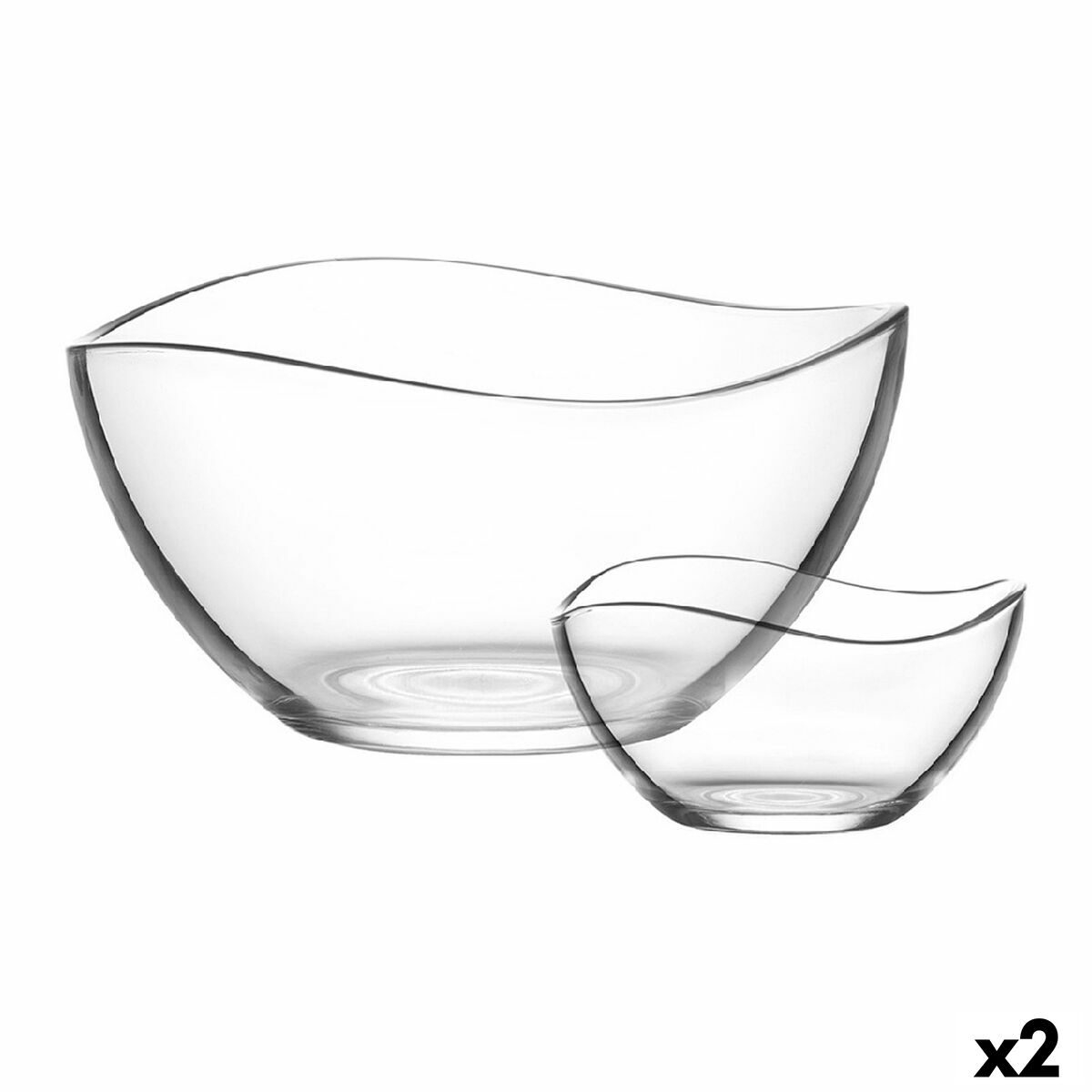 Conjunto de Tigelas LAV 1226 Saladeira Cristal 7 Peças 310 ml 1,88 L (2 Unidades) - EcoNest