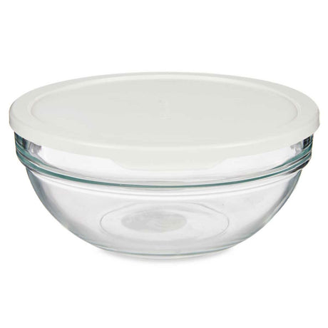Lancheira Redonda com Tampa Chefs Branco 1,135 L 17,2 x 7,6 x 17,2 cm (4 Unidades) - EcoNest