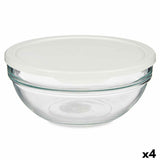 Lancheira Redonda com Tampa Chefs Branco 1,135 L 17,2 x 7,6 x 17,2 cm (4 Unidades) - EcoNest