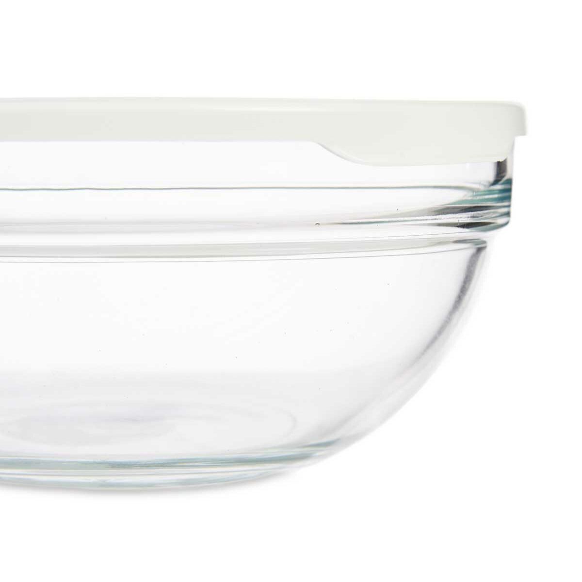 Lancheira Redonda com Tampa Chefs Branco 1,135 L 17,2 x 7,6 x 17,2 cm (4 Unidades) - EcoNest