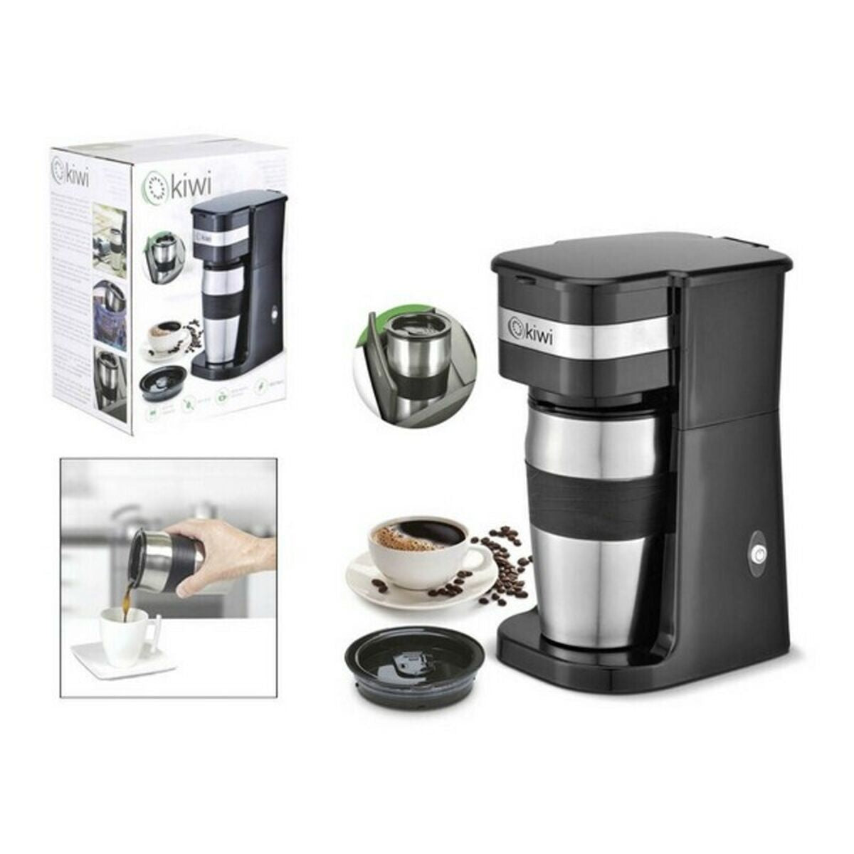 Cafeteira Elétrica Kiwi KCM-7505 420 ml 750W Preto - EcoNest