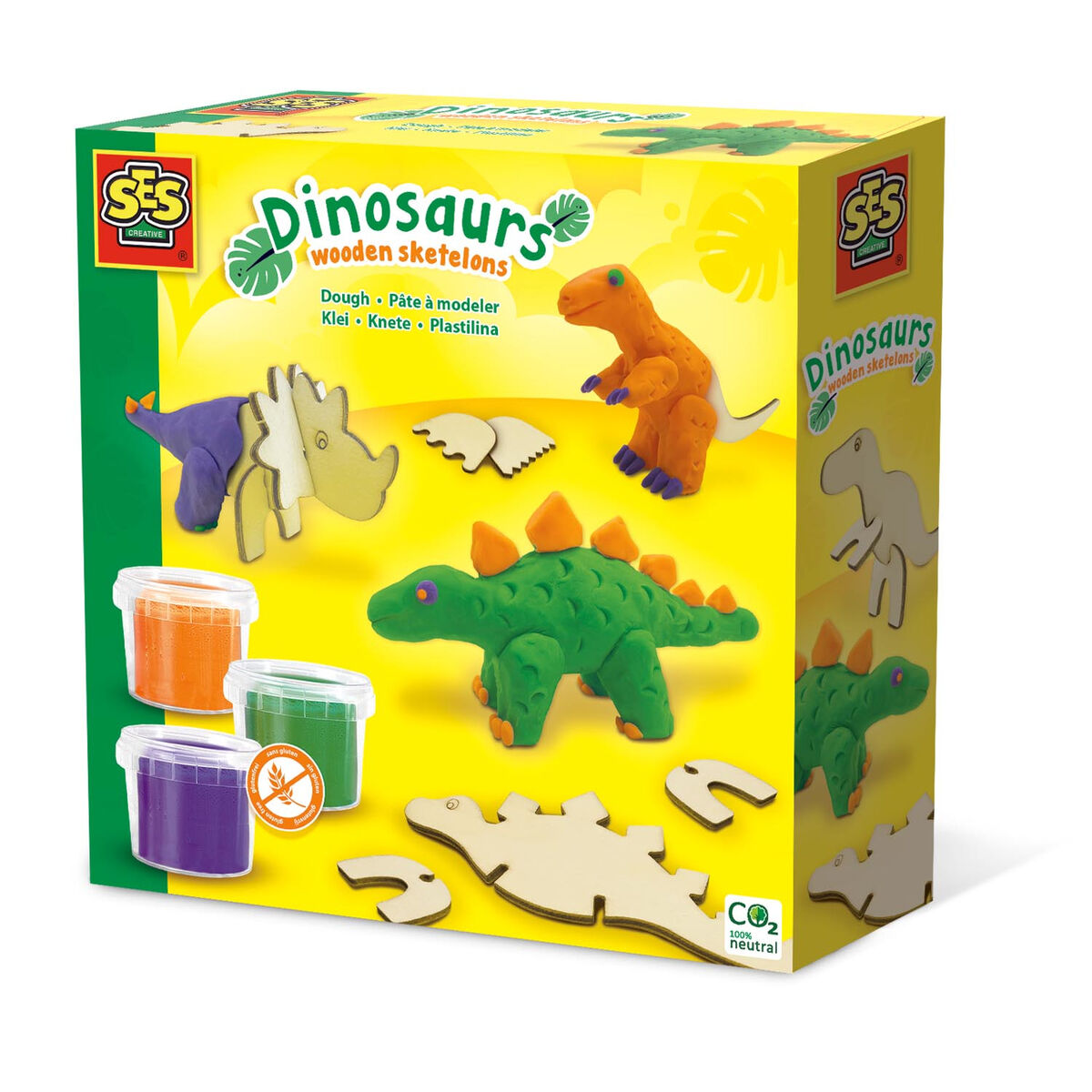 Jogo de Plasticina SES Creative Dinosaurs Sem glúten - EcoNest