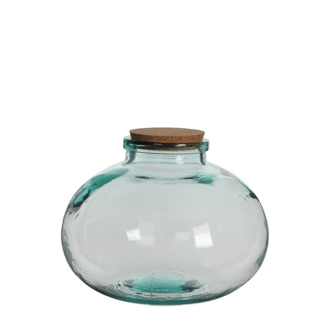 Boião de Vidro Mica Decorations Olly Redondo Cortiça Tampa Decorativo Cristal (Ø 29 x 23 cm) - EcoNest
