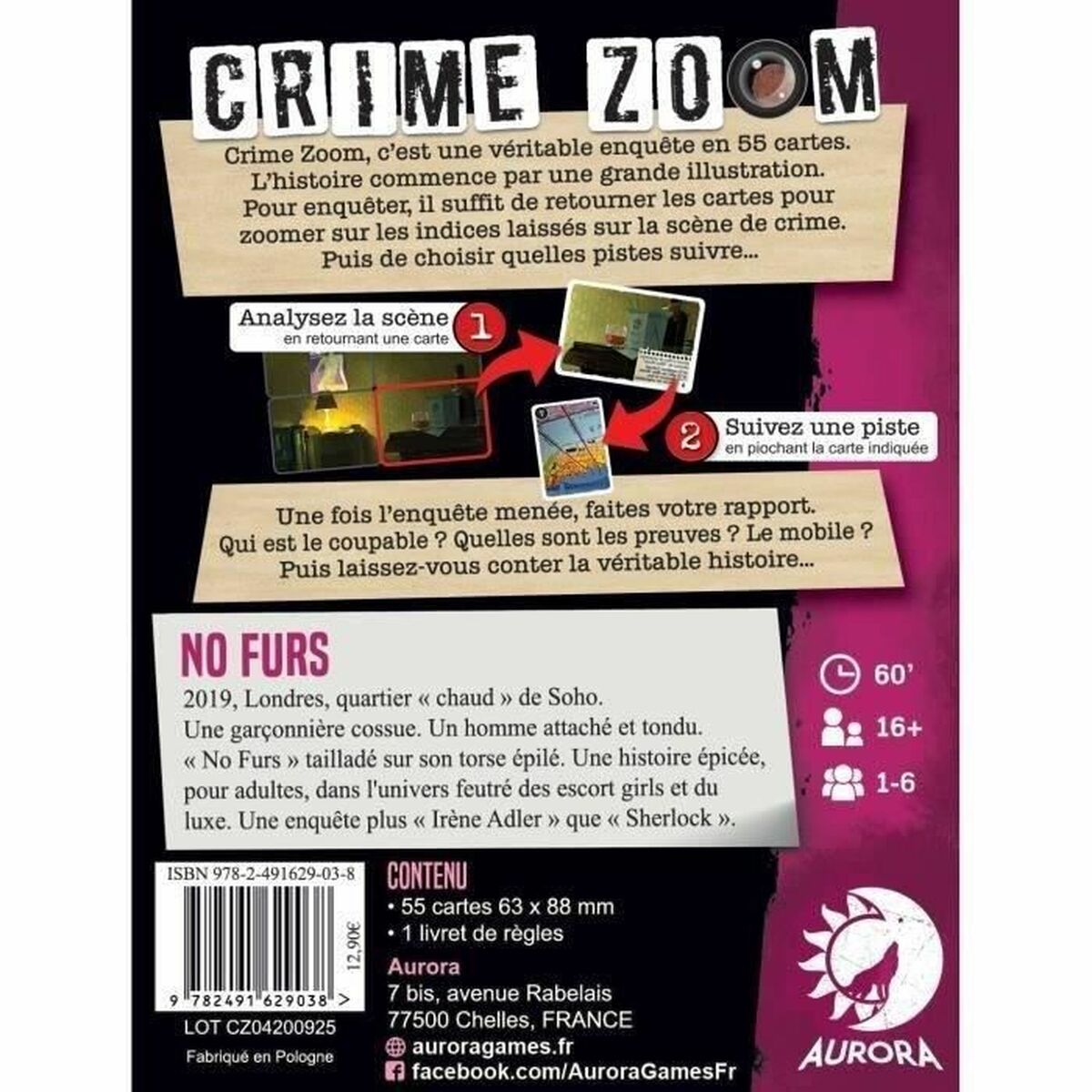 Jogo de Mesa Asmodee Crime Zoom : No Furs (FR)