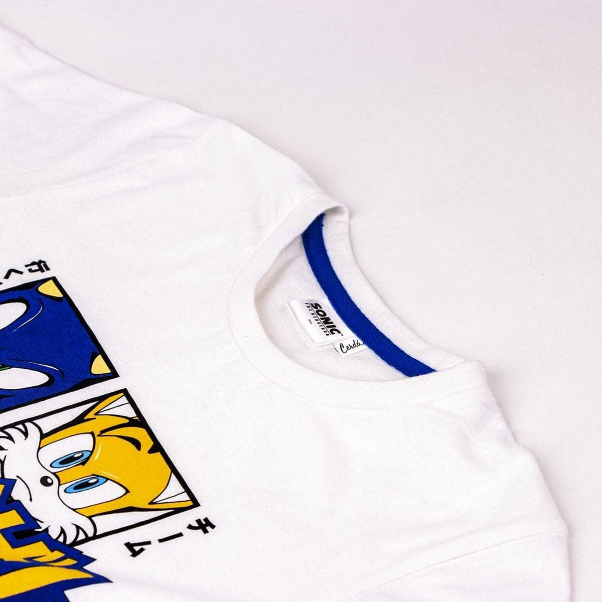 Camisola de Manga Curta Infantil Sonic Branco - EcoNest