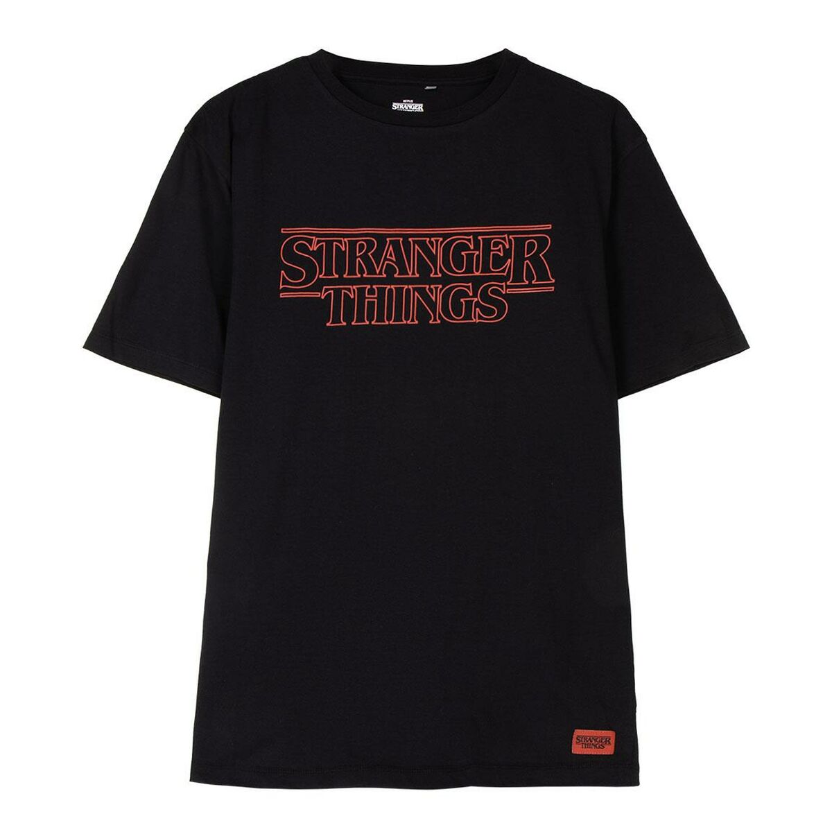 Camisola de Manga Curta Infantil Stranger Things Preto - EcoNest