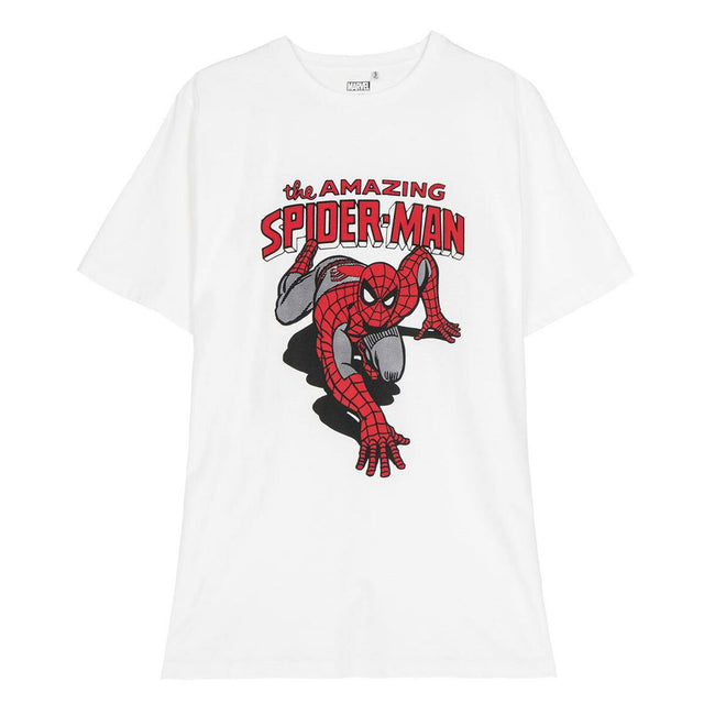 Camisola de Manga Curta Infantil Spiderman Branco - EcoNest