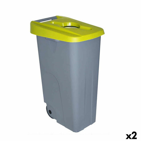 Caixote do Lixo com Rodas Denox 110 L Amarelo 58 x 41 x 89 cm - EcoNest