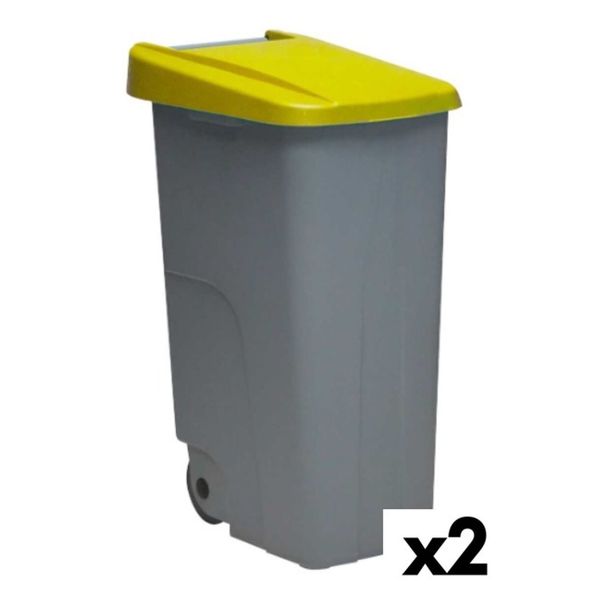 Caixote do Lixo com Rodas Denox 85 L Amarelo 58 x 41 x 76 cm - EcoNest
