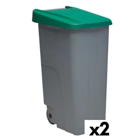 Caixote do Lixo com Rodas Denox 85 L Verde 58 x 41 x 76 cm - EcoNest