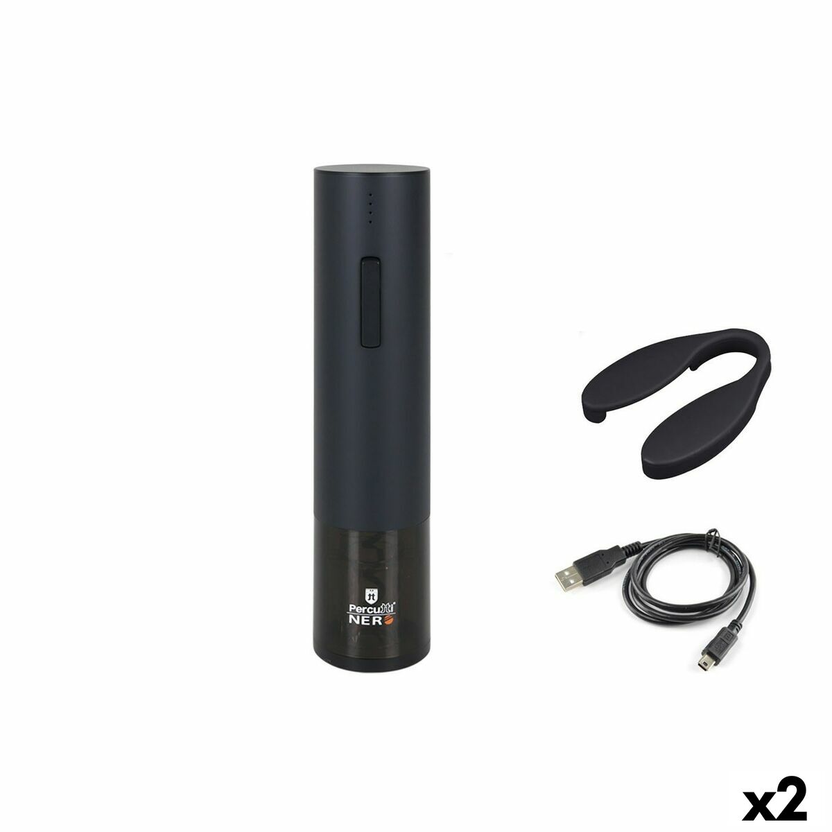 Saca-rolhas elétrico Percutti Nero Preto (2 Unidades) - EcoNest