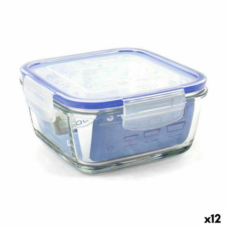 Lancheira Hermética Borgonovo Superblock Quadrado 15 x 15 x 7,5 cm (12 Unidades) - EcoNest
